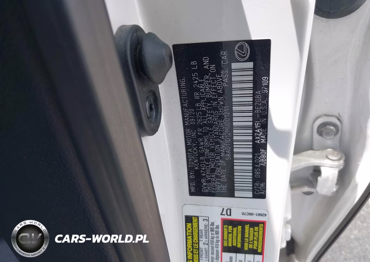 2021 Lexus Es 250 Base-250 Luxury-250 Ultra Luxury-250 F Sport VIN:58AD11D12MU001211 - 9