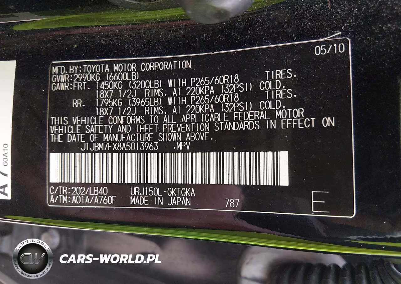 2010 Lexus Gx 460 VIN:JTJBM7FX8A5013963 - 9