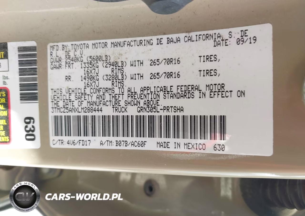2020 Toyota Tacoma Trd Off-Road VIN:3TMCZ5ANXLM288444 - 9