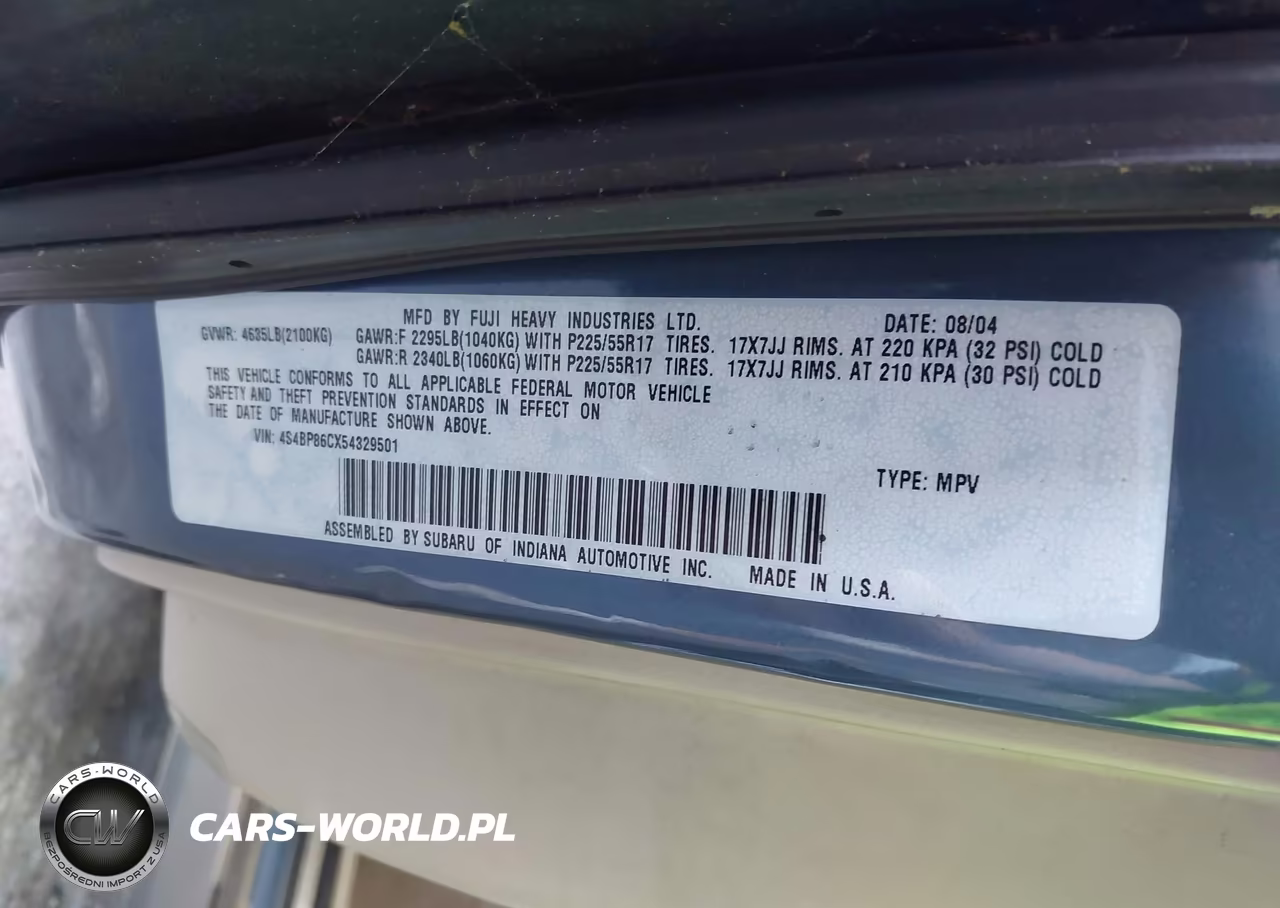 2005 Subaru Outback 3.0R L.l. Bean Edition VIN:4S4BP86CX54329501 - 9