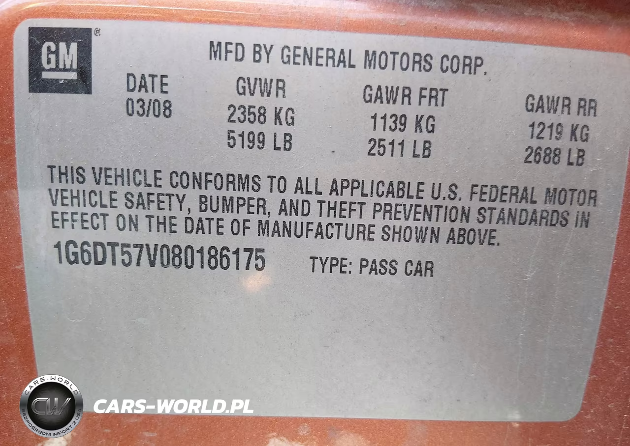 2008 Cadillac Cts Awd W-1Sb VIN:1G6DT57V080186175 - 9