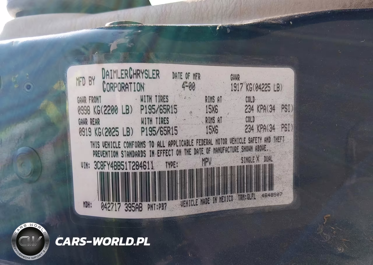 2001 Chrysler Pt Cruiser VIN:3C8FY4BB51T284611 - 9