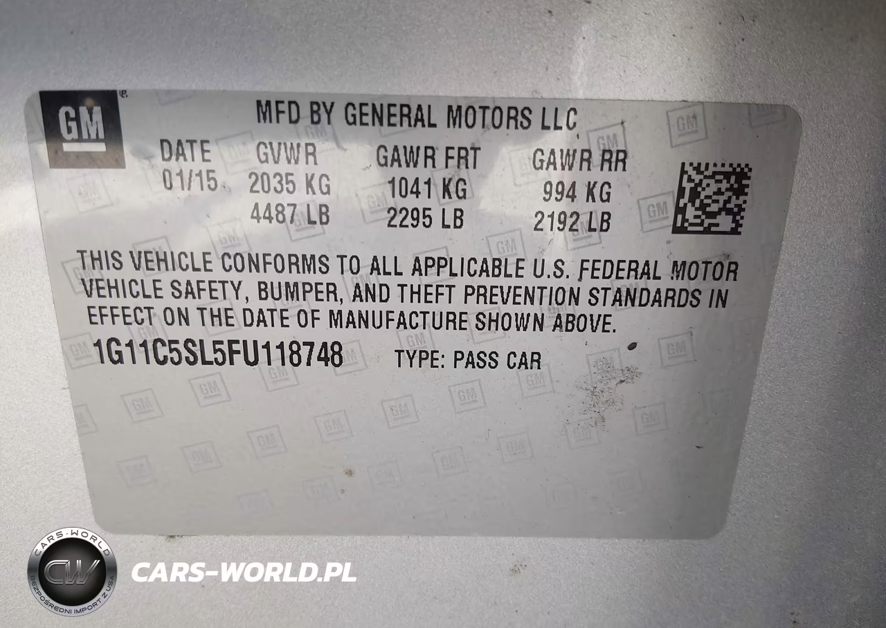 2015 Chevrolet Malibu 1Lt VIN:1G11C5SL5FU118748 - 9