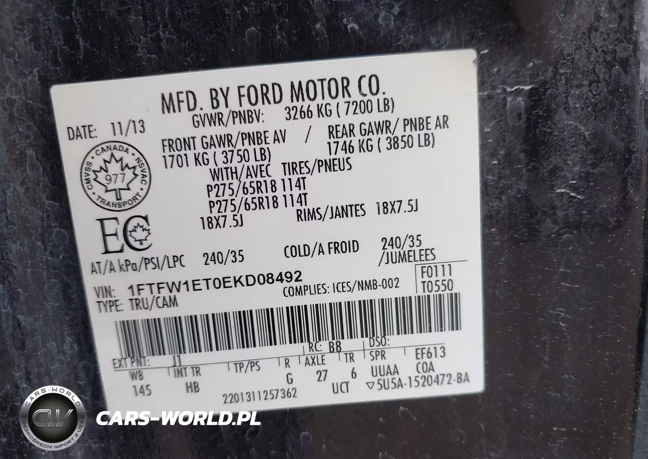 2014 Ford F-150 Lariat VIN:1FTFW1ET0EKD08492 - 9