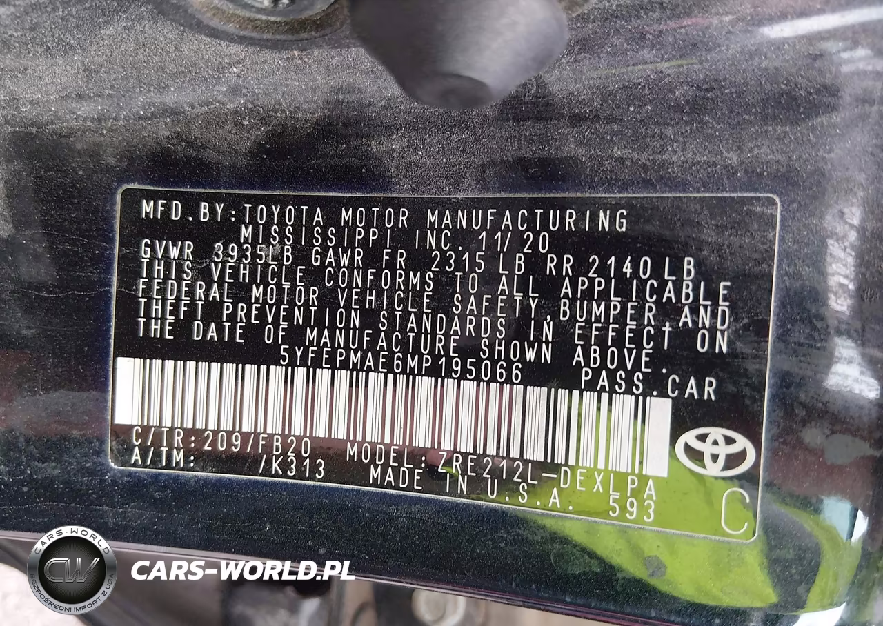 2021 Toyota Corolla Le VIN:5YFEPMAE6MP195066 - 9