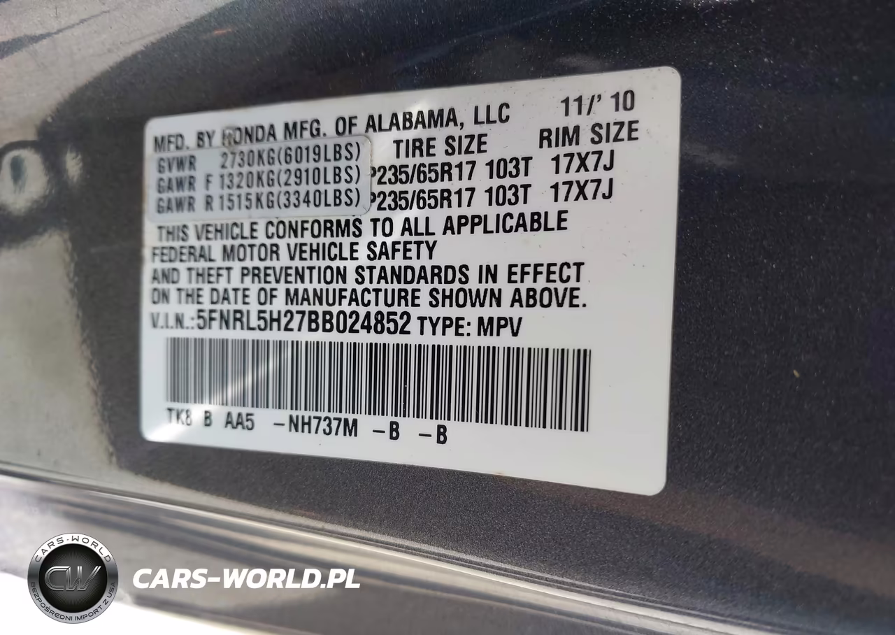 2011 Honda Odyssey Lx VIN:5FNRL5H27BB024852 - 9