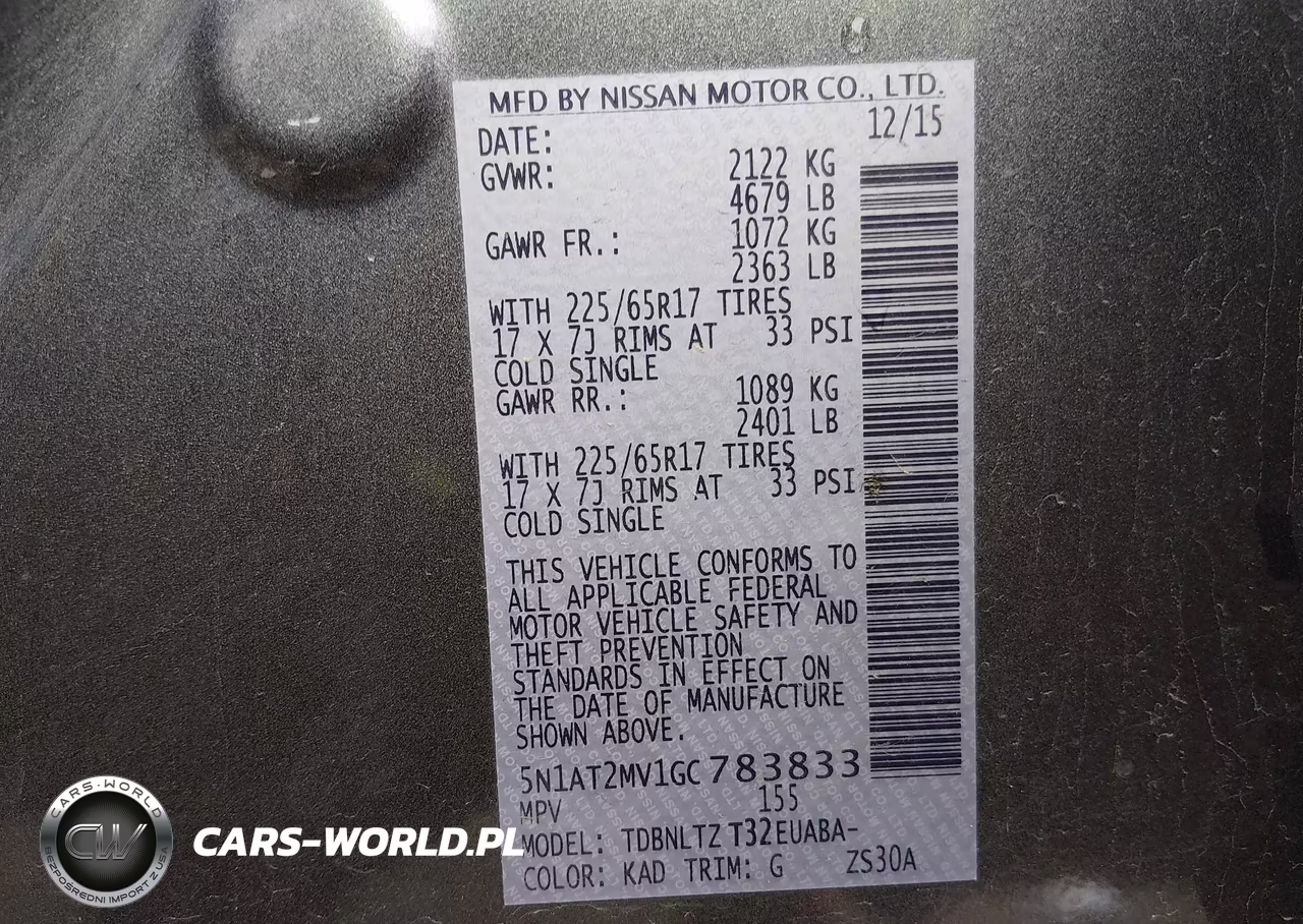 2016 Nissan Rogue Sv VIN:5N1AT2MV1GC783833 - 9