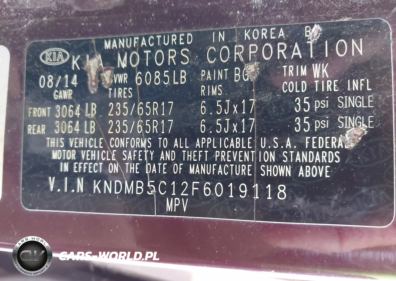 2015 Kia Sedona Lx VIN:KNDMB5C12F6019118 - 9