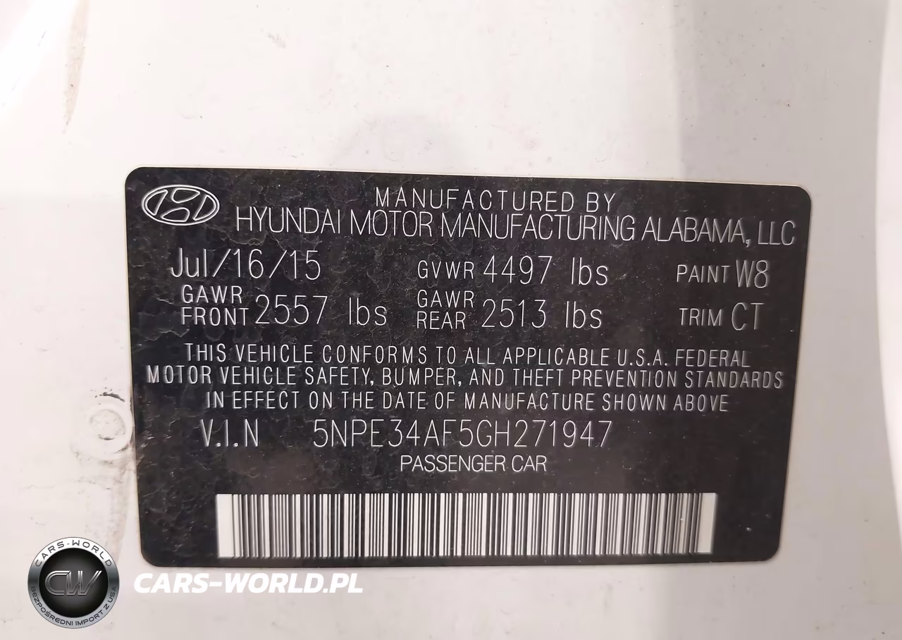 2016 Hyundai Sonata Sport VIN:5NPE34AF5GH271947 - 9