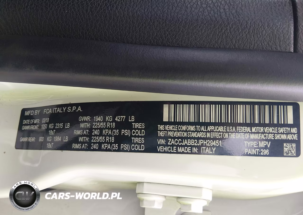 2018 Jeep Renegade Latitude Fwd VIN:ZACCJABB2JPH29451 - 9