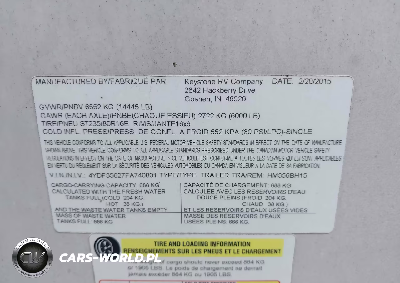 2015 Keystone Other VIN:4YDF35627FA740801 - 9
