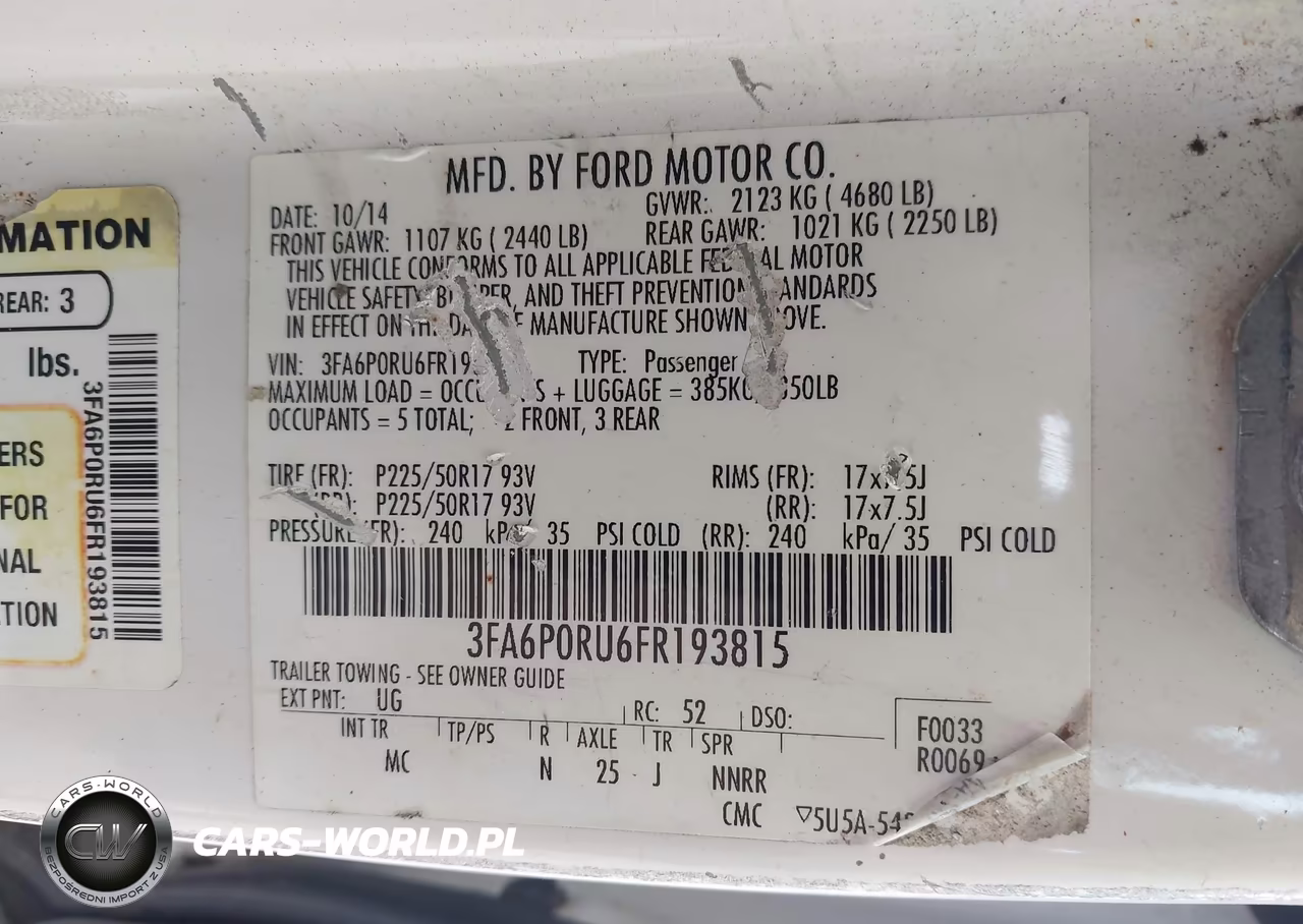 2015 Ford Fusion Hybrid Titanium VIN:3FA6P0RU6FR193815 - 9