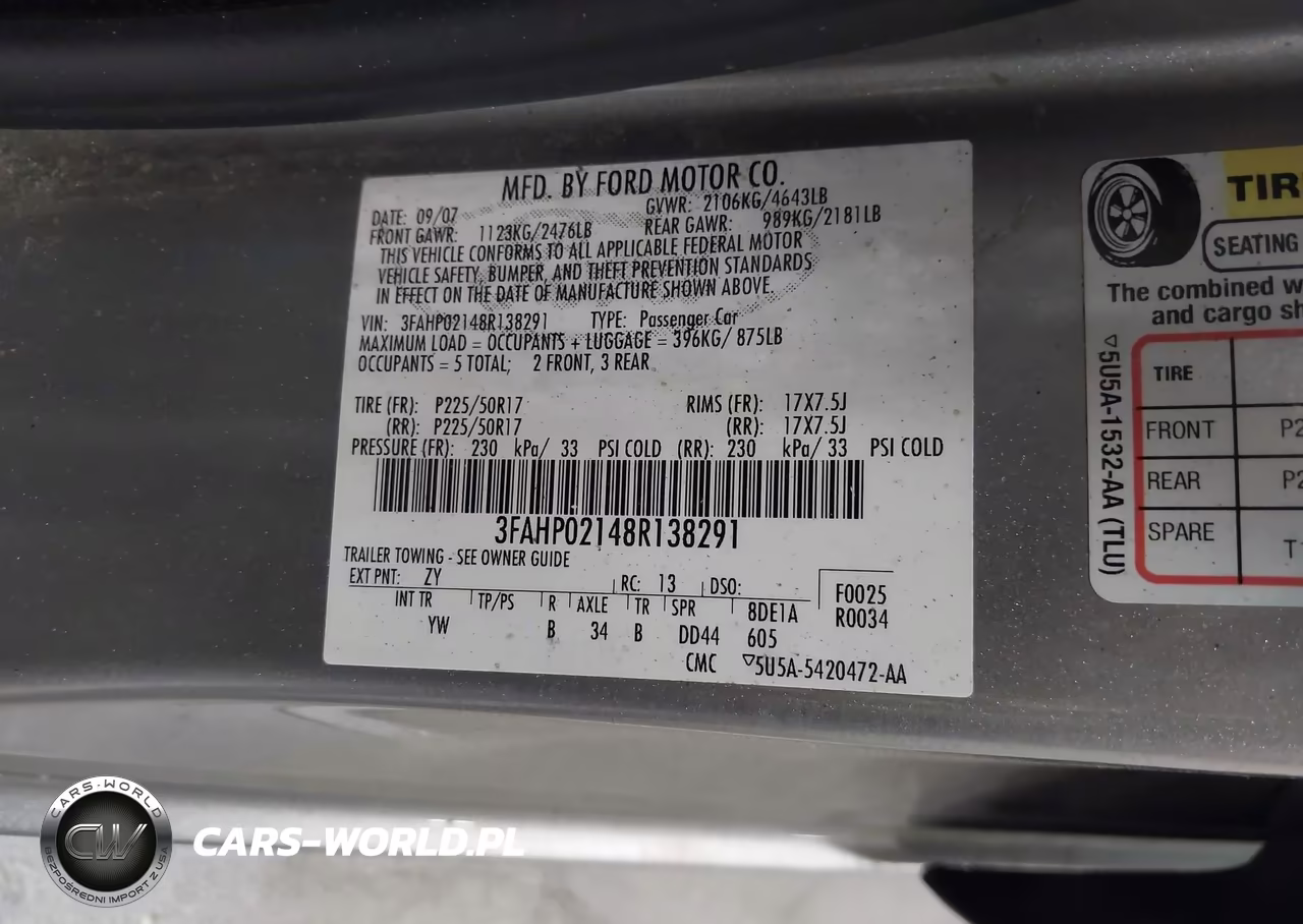 2008 Ford Fusion Sel VIN:3FAHP02148R138291 - 9
