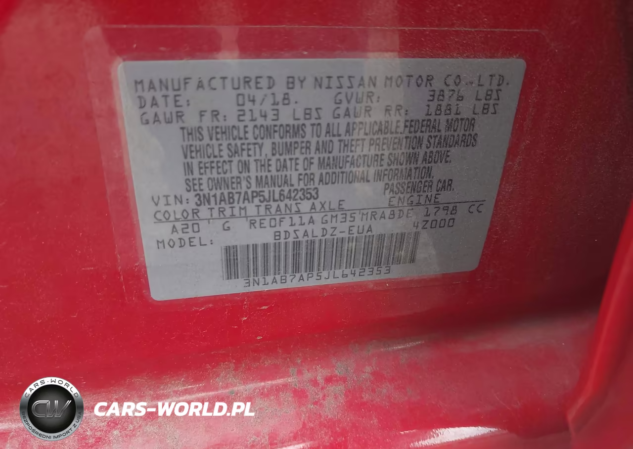 2018 Nissan Sentra Sv VIN:3N1AB7AP5JL642353 - 9