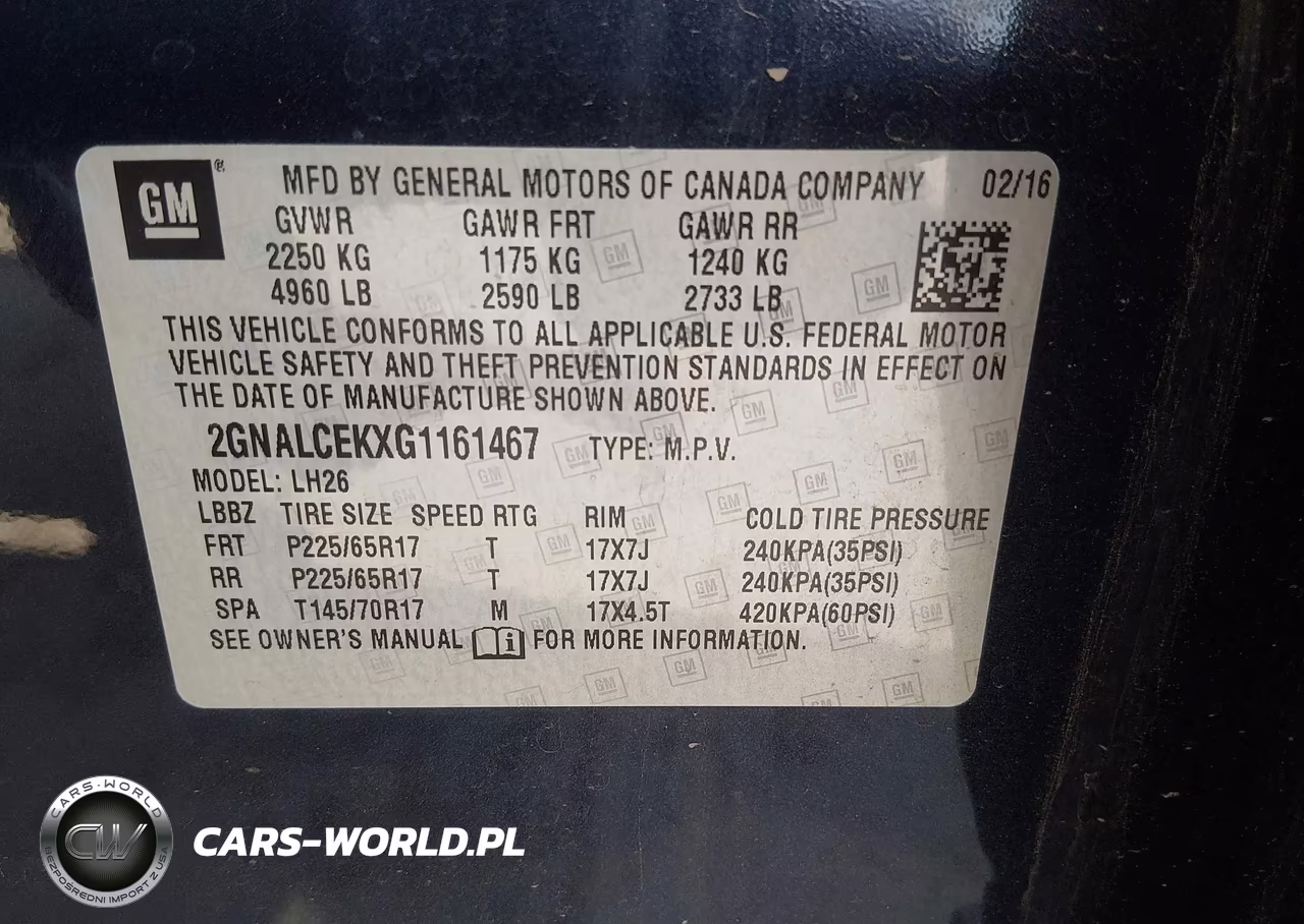 2016 Chevrolet Equinox Lt VIN:2GNALCEKXG1161467 - 9