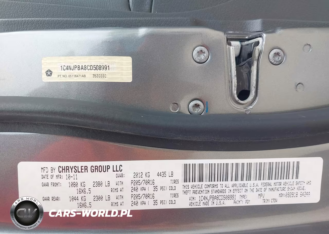 2012 Jeep Patriot Sport VIN:1C4NJPBA8CD508991 - 9