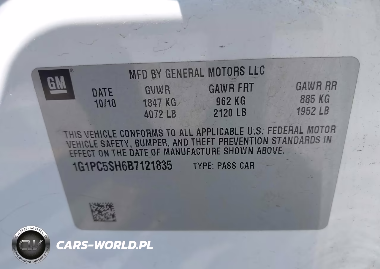 2011 Chevrolet Cruze Ls VIN:1G1PC5SH6B7121835 - 9