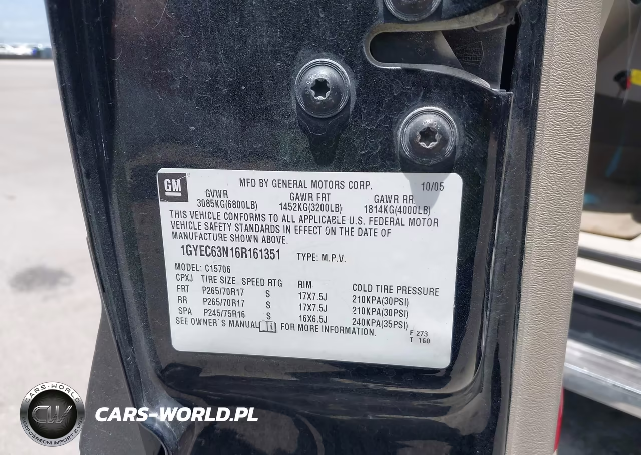 2006 Cadillac Escalade Standard VIN:1GYEC63N16R161351 - 9