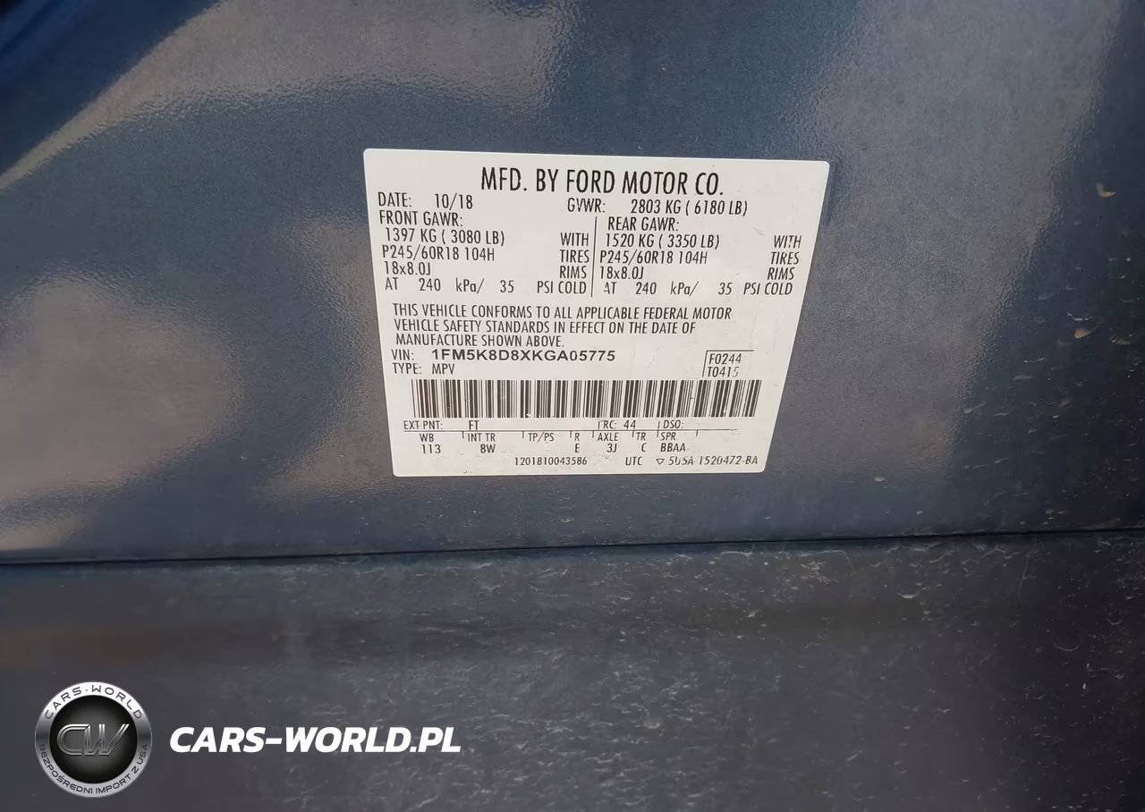 2019 Ford Explorer Xlt VIN:1FM5K8D8XKGA05775 - 9