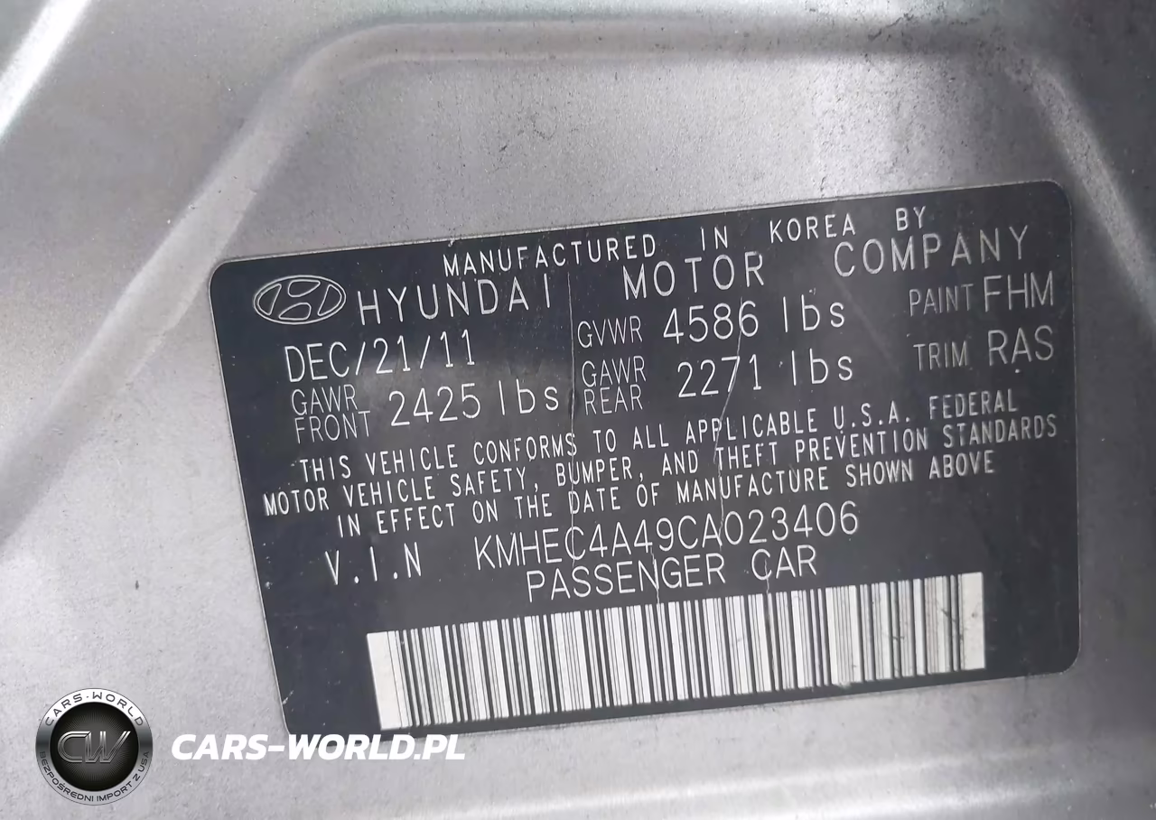 2012 Hyundai Sonata Hybrid VIN:KMHEC4A49CA023406 - 9