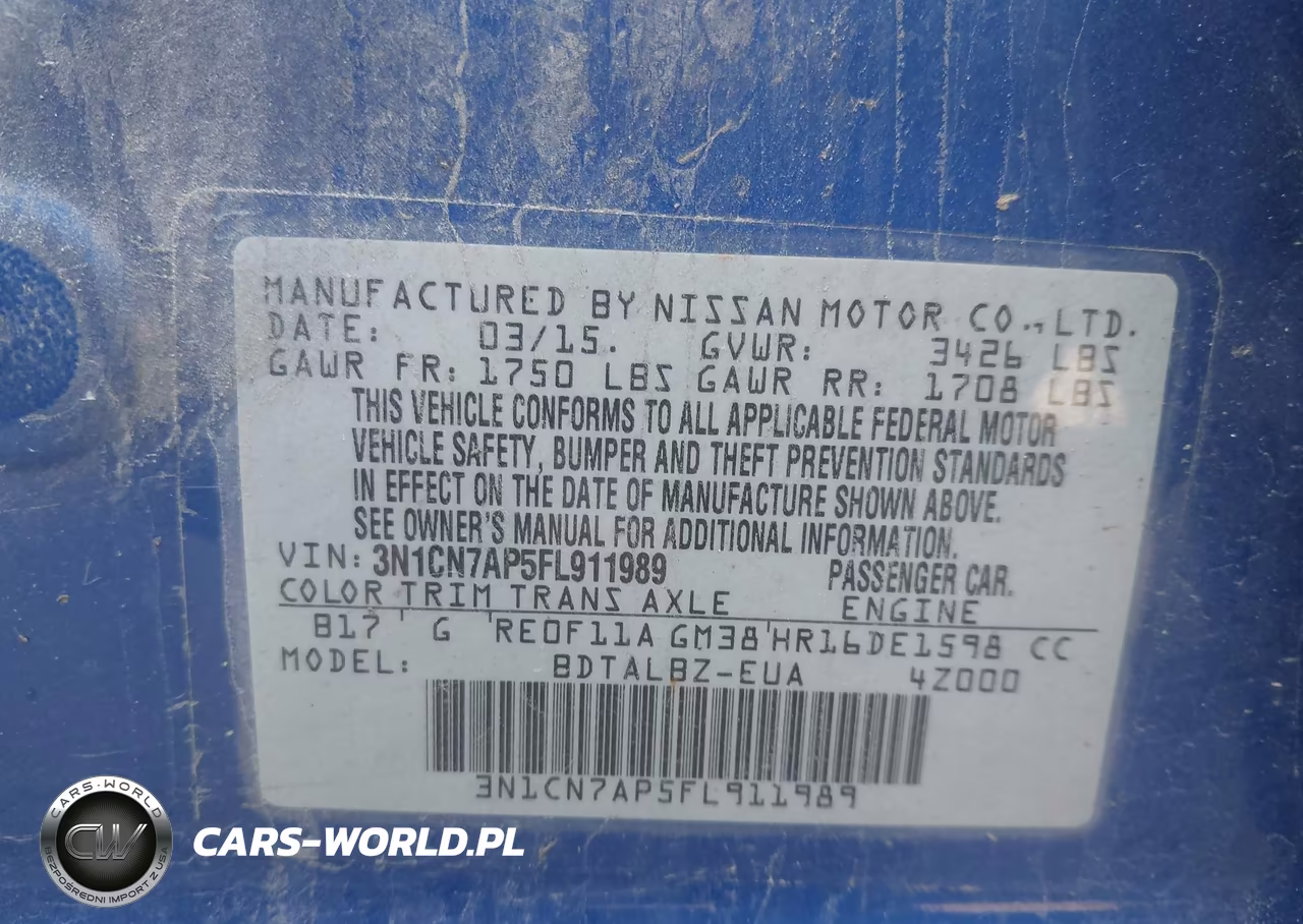 2015 Nissan Versa 1.6 Sv VIN:3N1CN7AP5FL911989 - 9
