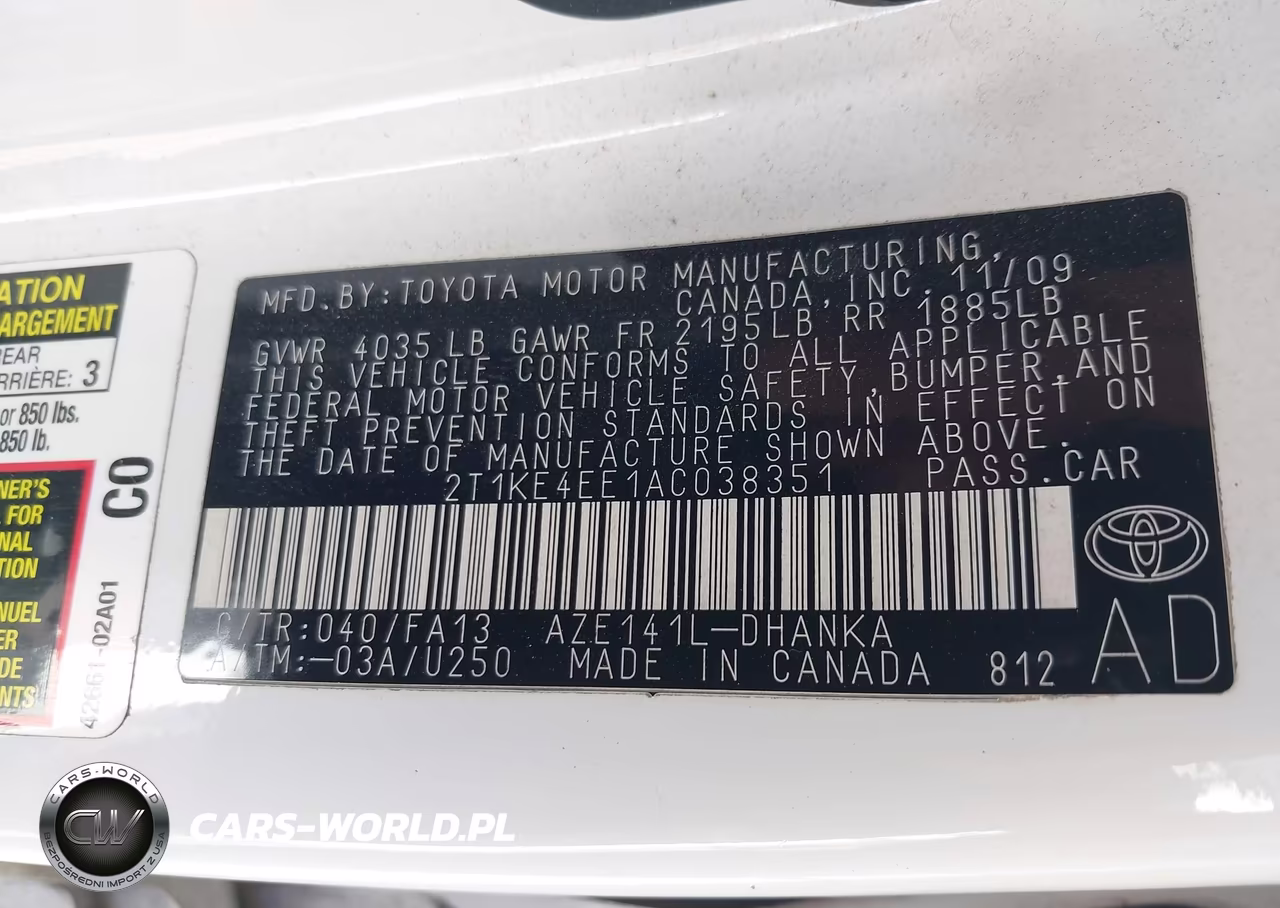 2010 Toyota Matrix S VIN:2T1KE4EE1AC038351 - 9
