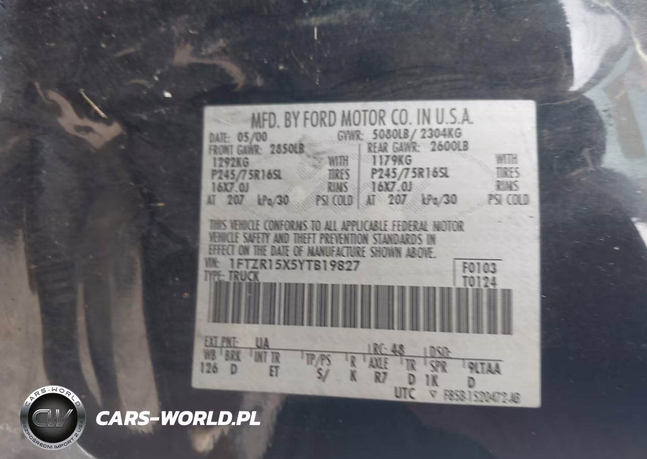 2000 Ford Ranger Xlt VIN:1FTZR15X5YTB19827 - 9