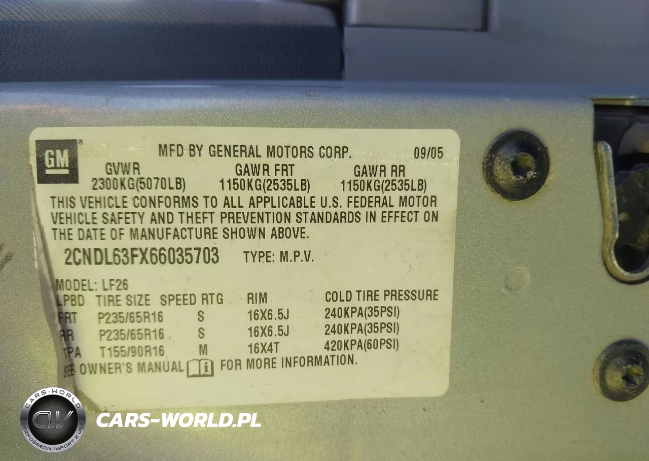 2006 Chevrolet Equinox Lt VIN:2CNDL63FX66035703 - 9