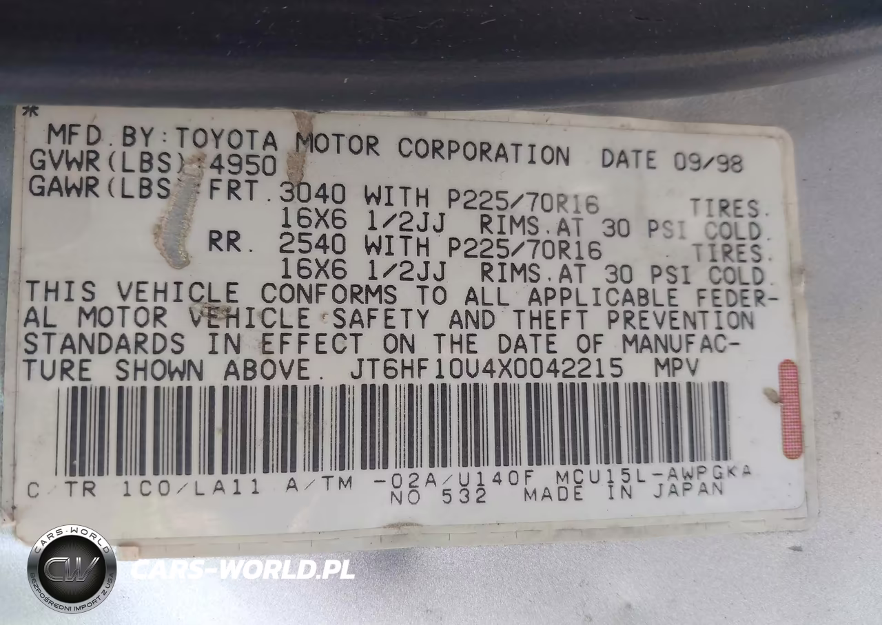 1999 Lexus Rx 300 VIN:JT6HF10U4X0042215 - 9