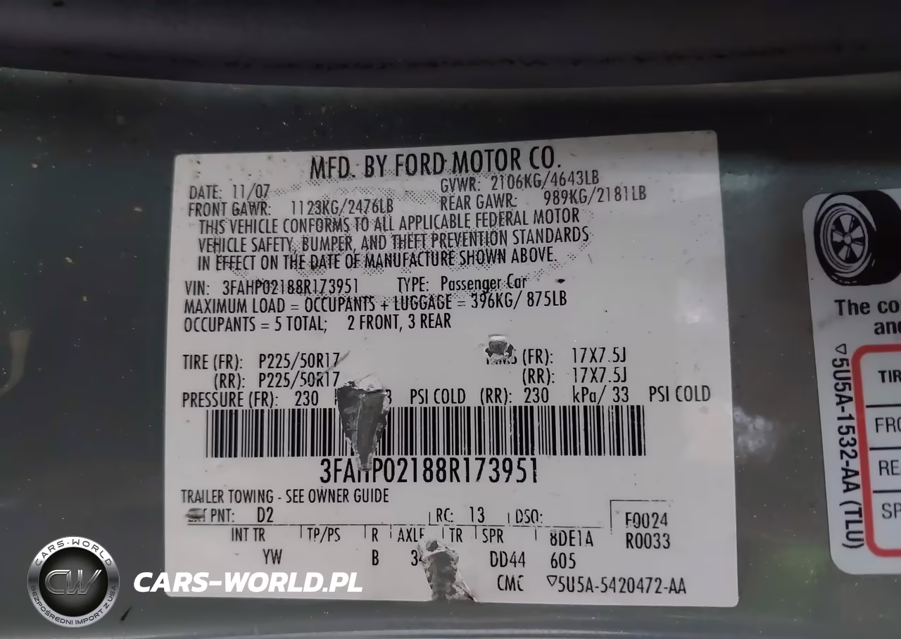 2008 Ford Fusion Sel VIN:3FAHP02188R173951 - 9