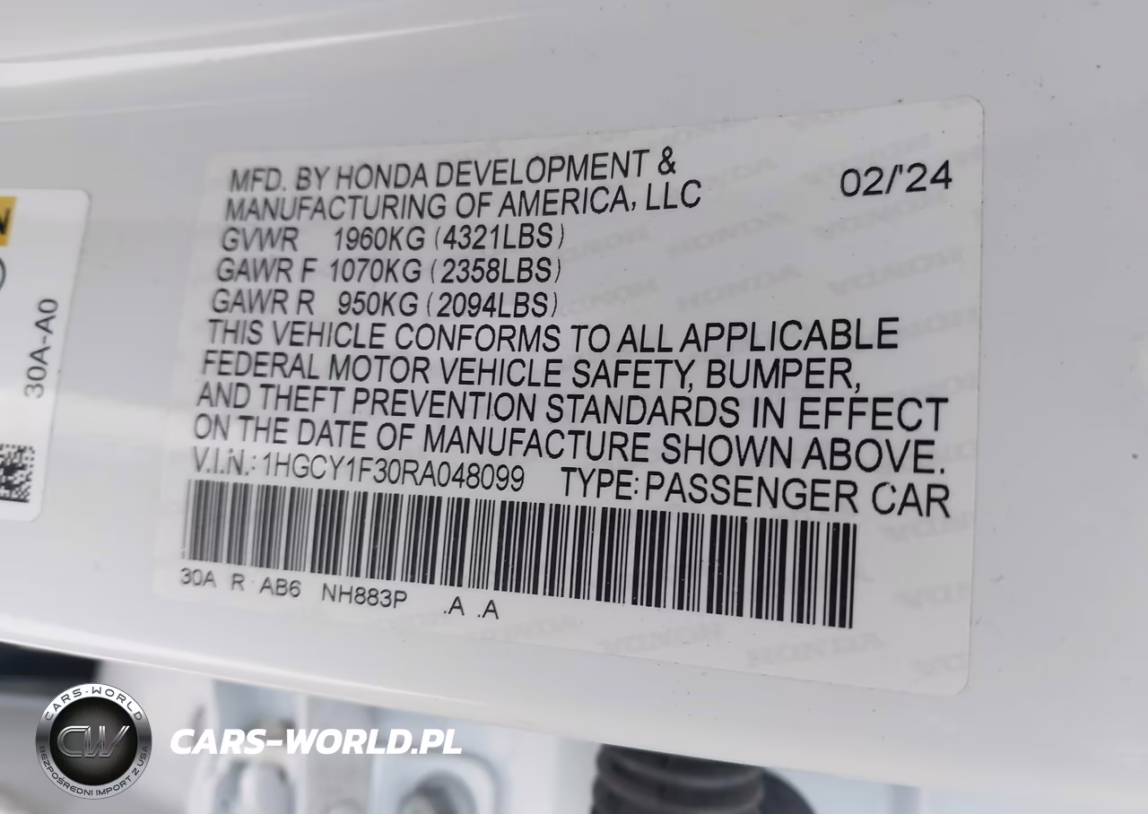 2024 Honda Accord Ex VIN:1HGCY1F30RA048099 - 9