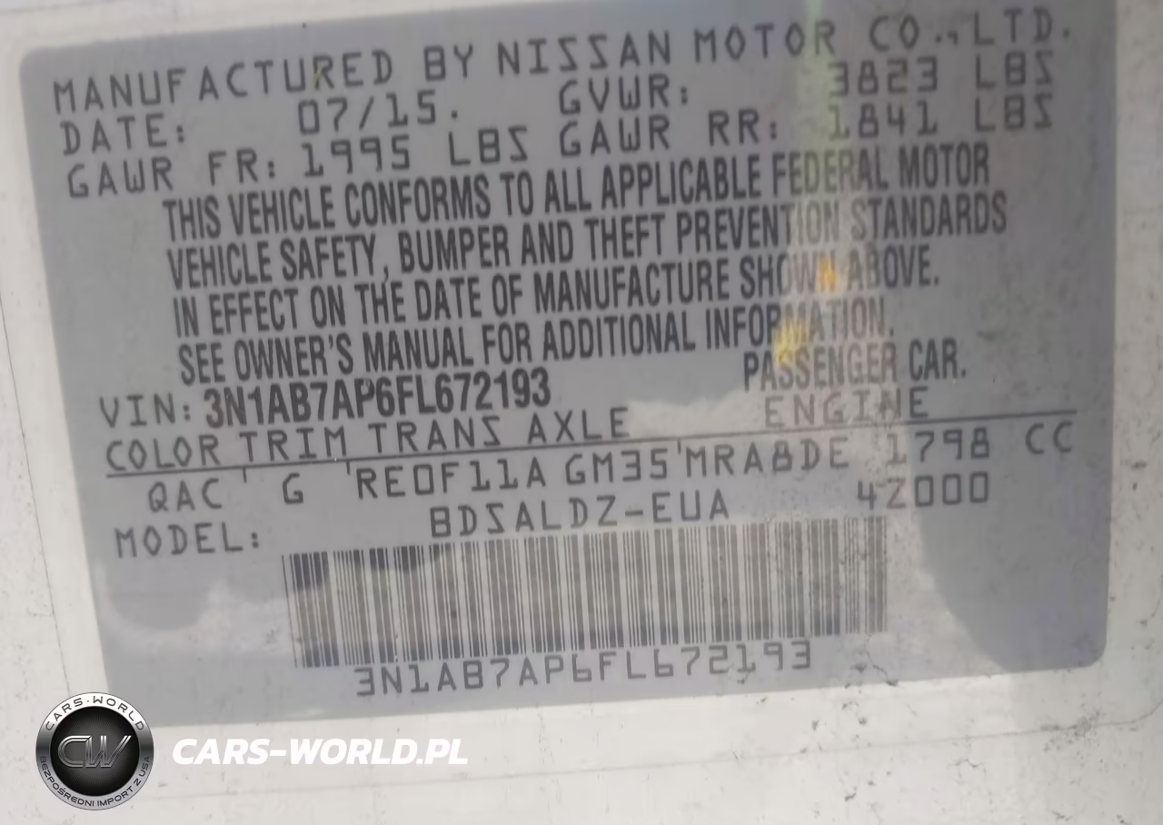 2015 Nissan Sentra Sv VIN:3N1AB7AP6FL672193 - 9
