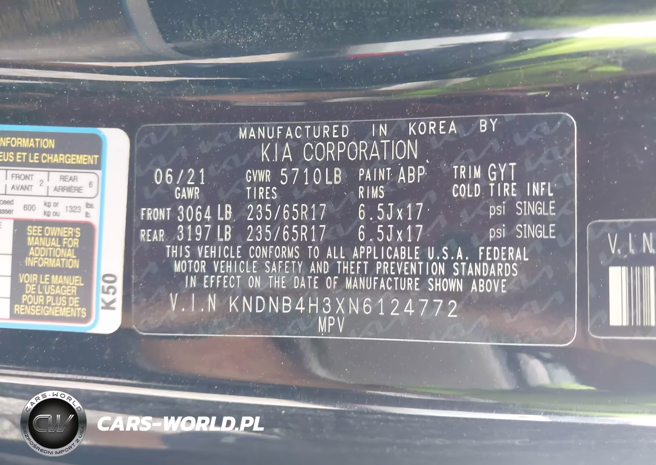 2022 Kia Carnival Mpv Lx Seat Package VIN:KNDNB4H3XN6124772 - 9