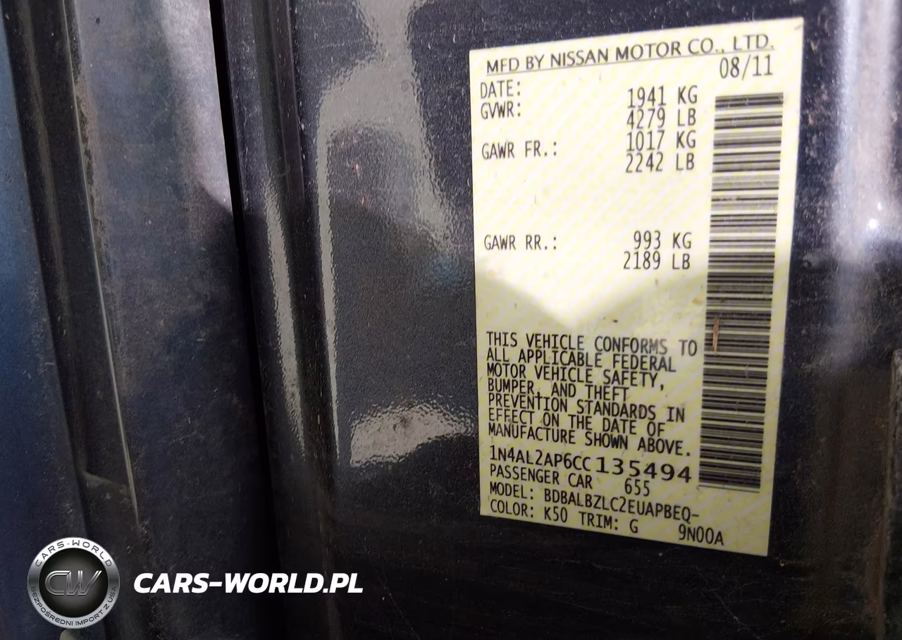 2012 Nissan Altima 2.5 S VIN:1N4AL2AP6CC135494 - 9