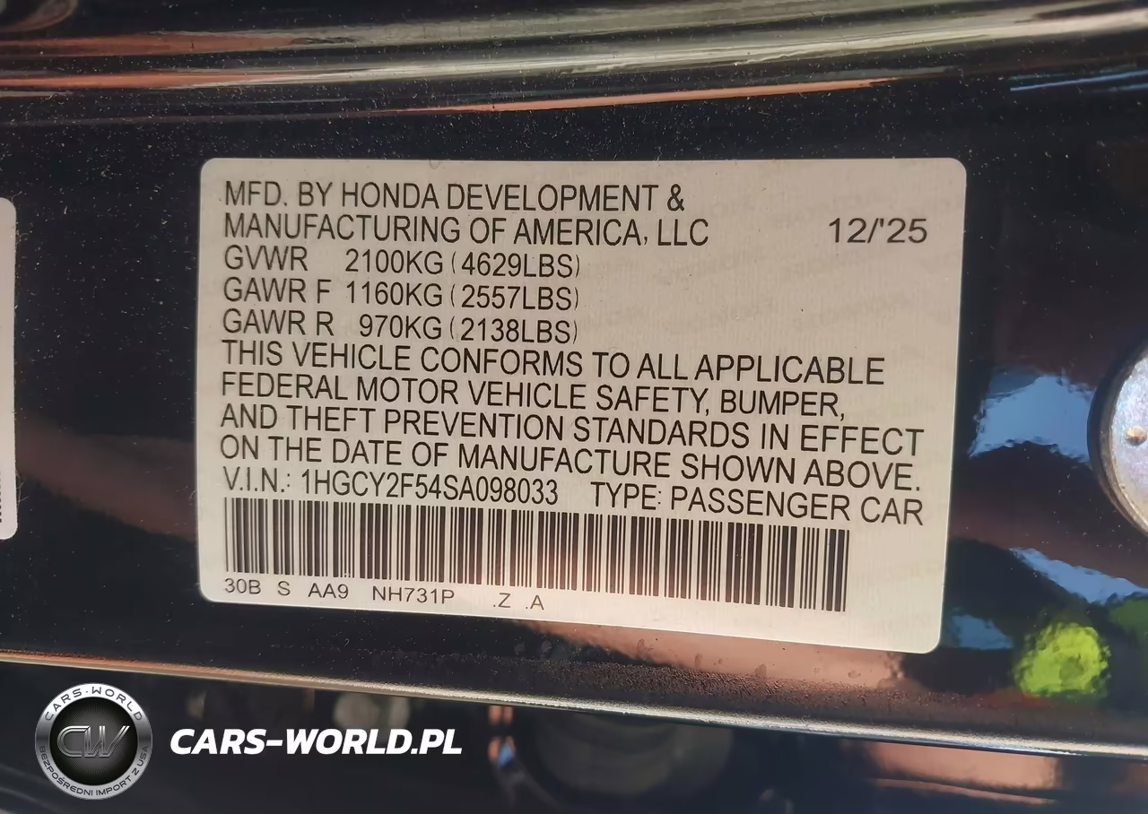 2025 Honda Accord Hybrid Sport VIN:1HGCY2F54SA098033 - 9