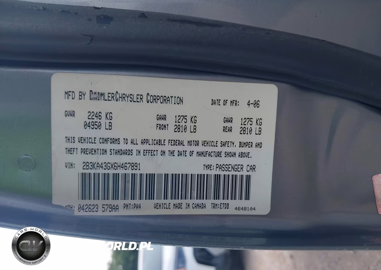 2006 Dodge Charger VIN:2B3KA43GX6H467891 - 9