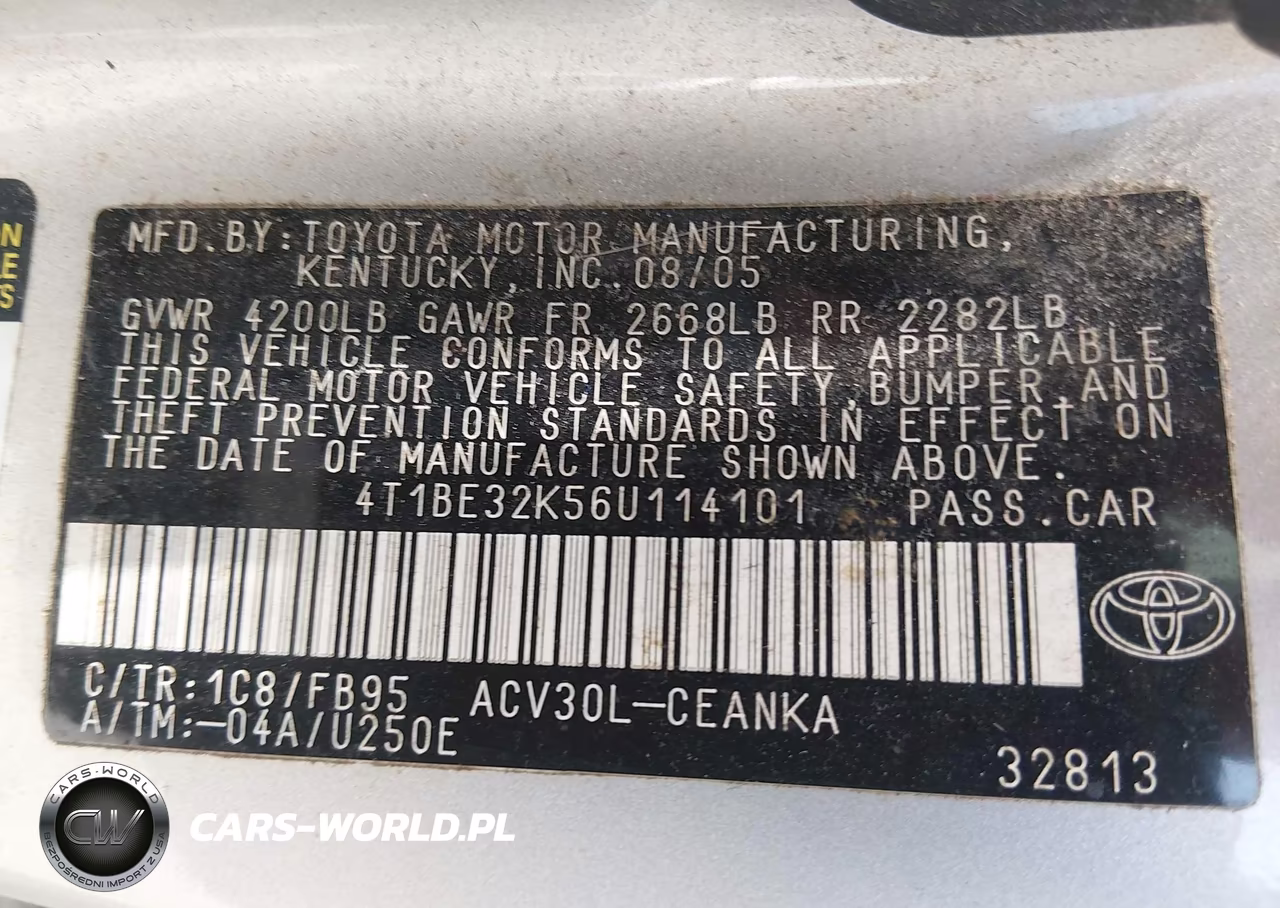 2006 Toyota Camry Le VIN:4T1BE32K56U114101 - 9