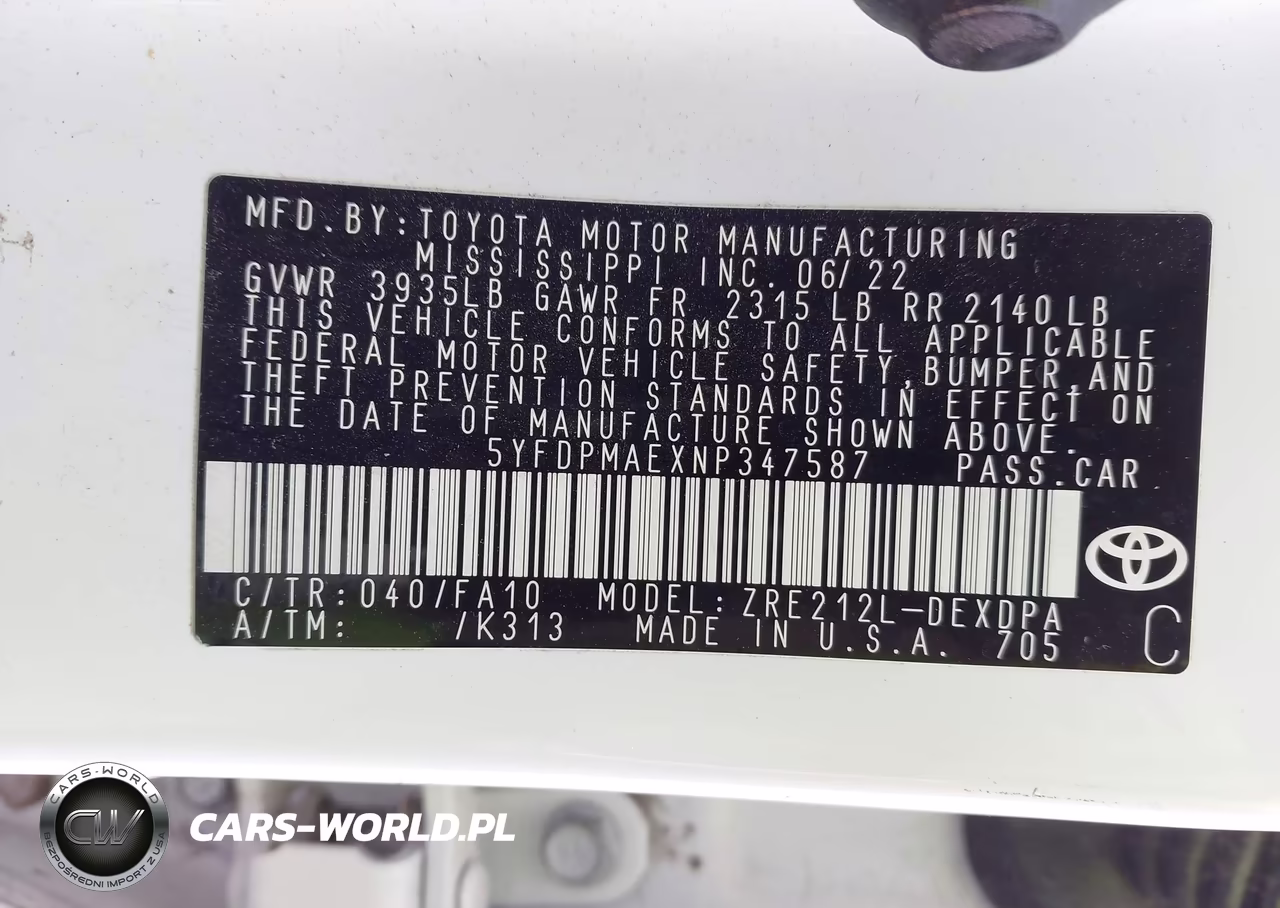 2022 Toyota Corolla L VIN:5YFDPMAEXNP347587 - 9