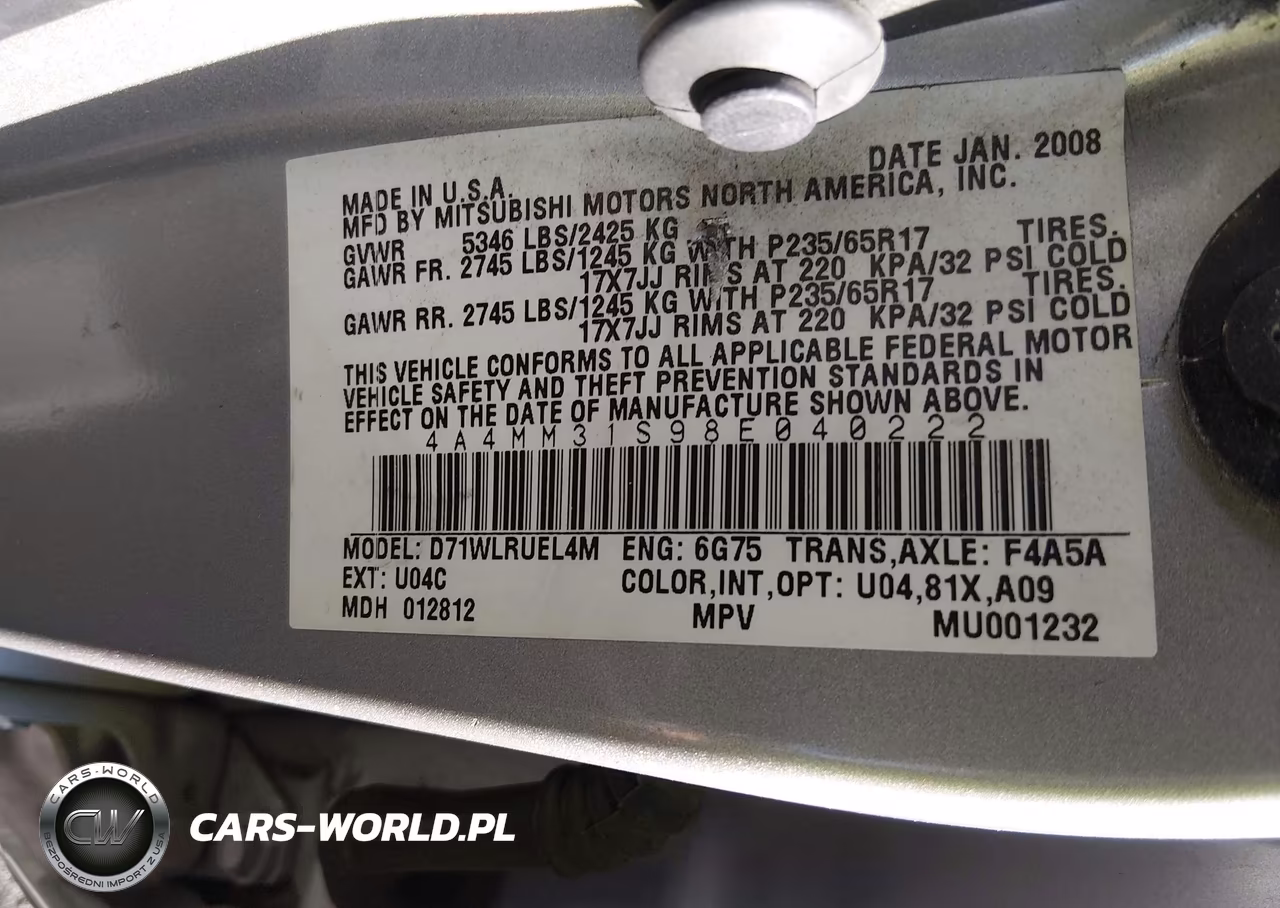 2008 Mitsubishi Endeavor Se VIN:4A4MM31S98E040222 - 9