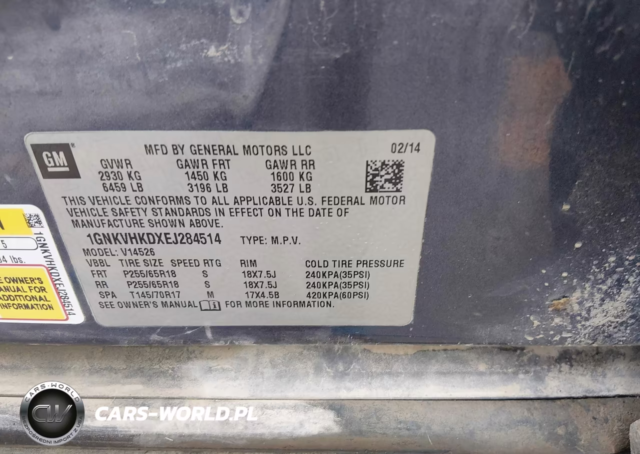 2014 Chevrolet Traverse Lt VIN:1GNKVHKDXEJ284514 - 9