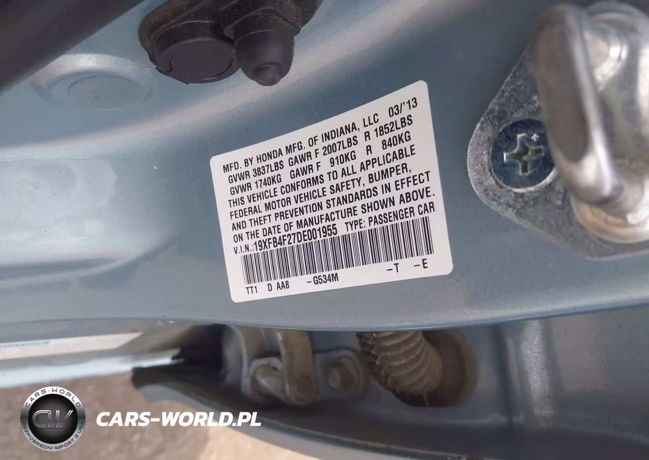 2013 Honda Civic Hybrid VIN:19XFB4F27DE001955 - 9