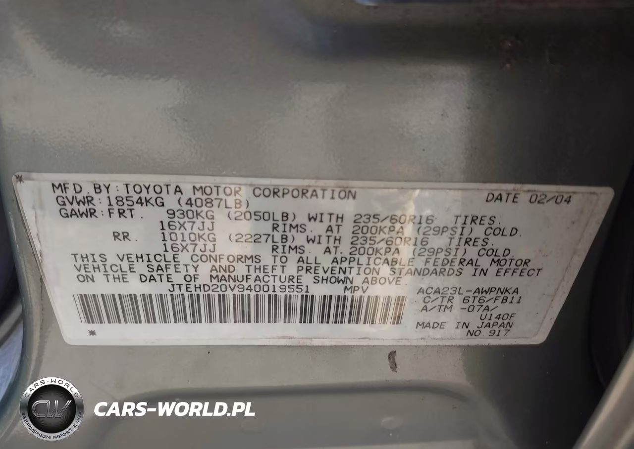 2004 Toyota Rav4 VIN:JTEHD20V940019551 - 9