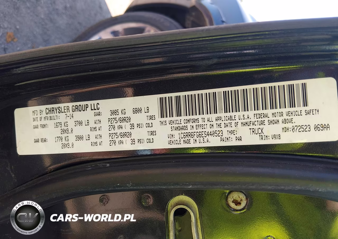 2014 Ram 1500 Tradesman VIN:1C6RR6FG6ES440523 - 9