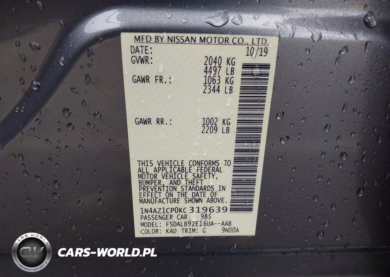 2019 Nissan Leaf S VIN:1N4AZ1CP0KC319639 - 9