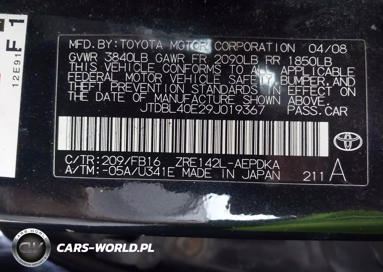 2009 Toyota Corolla Le VIN:JTDBL40E29J019367 - 9