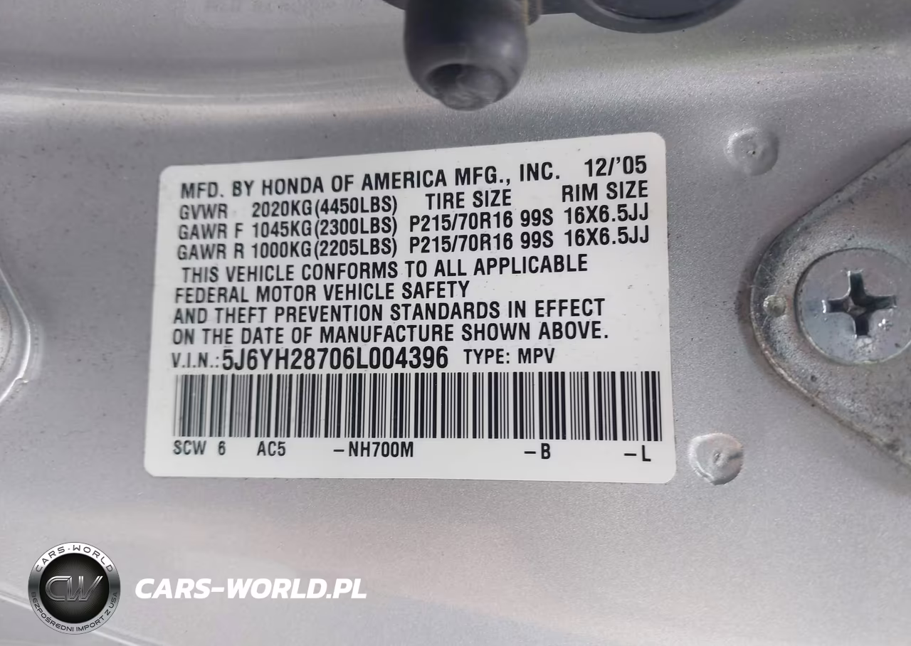 2006 Honda Element Ex-P VIN:5J6YH28706L004396 - 9