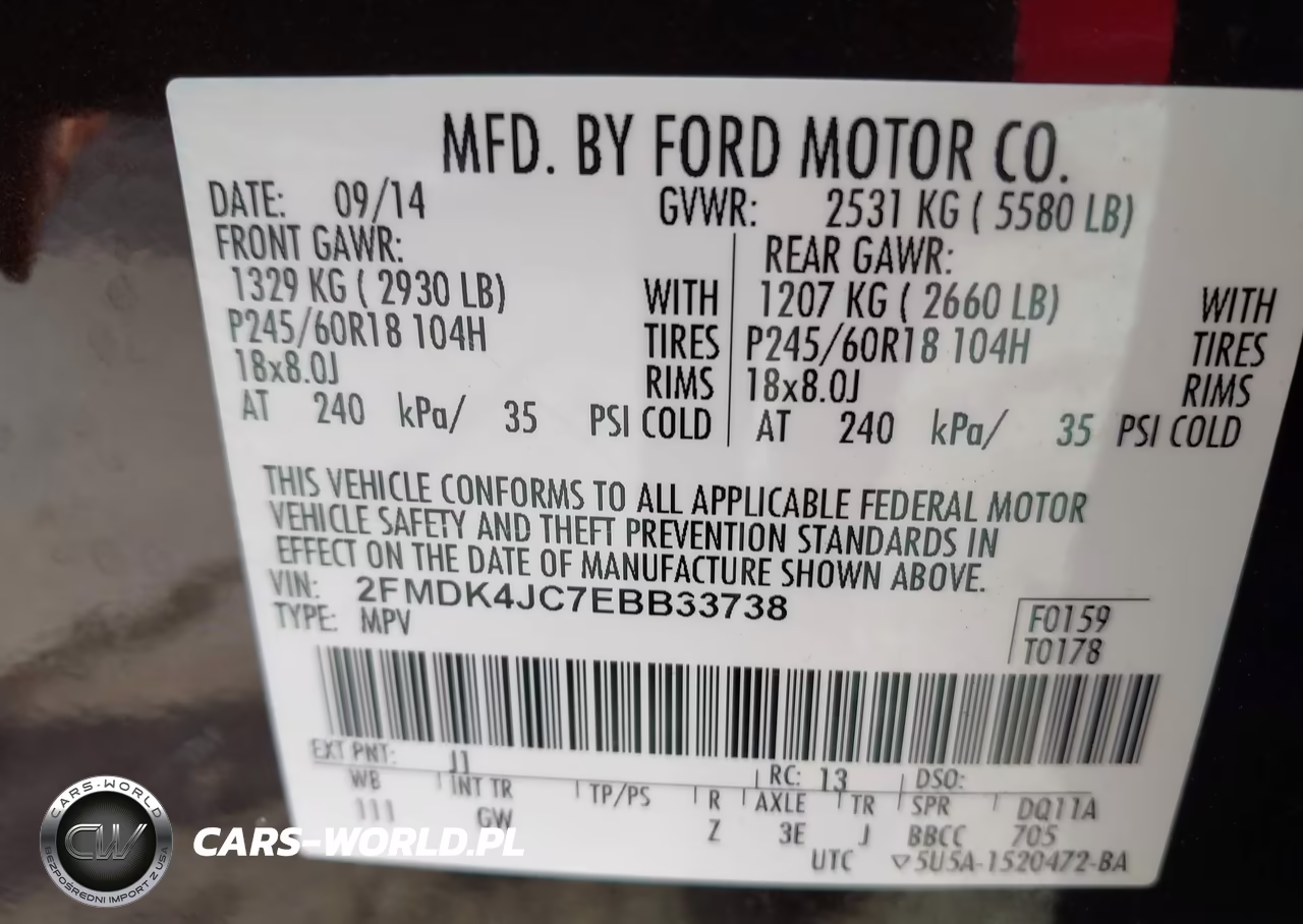 2014 Ford Edge Sel VIN:2FMDK4JC7EBB33738 - 9
