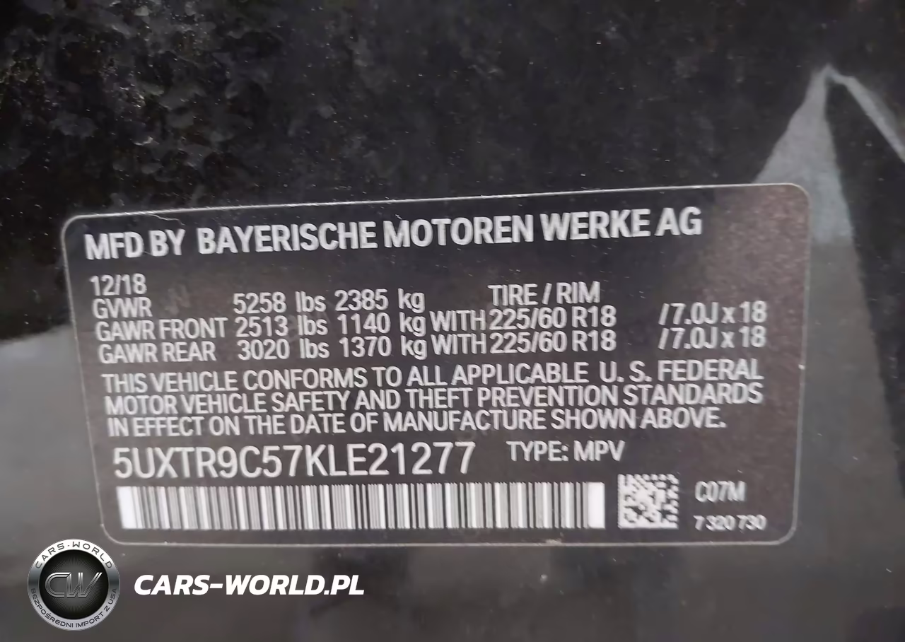 2019 BMW X3 xDrive30I VIN:5UXTR9C57KLE21277 - 9