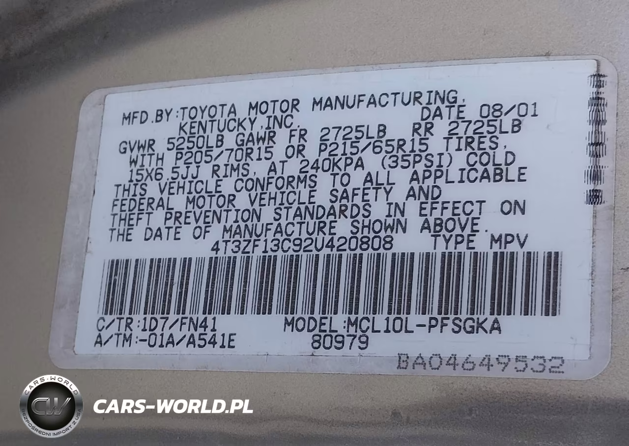 2002 Toyota Sienna Le-Xle VIN:4T3ZF13C92U420808 - 9