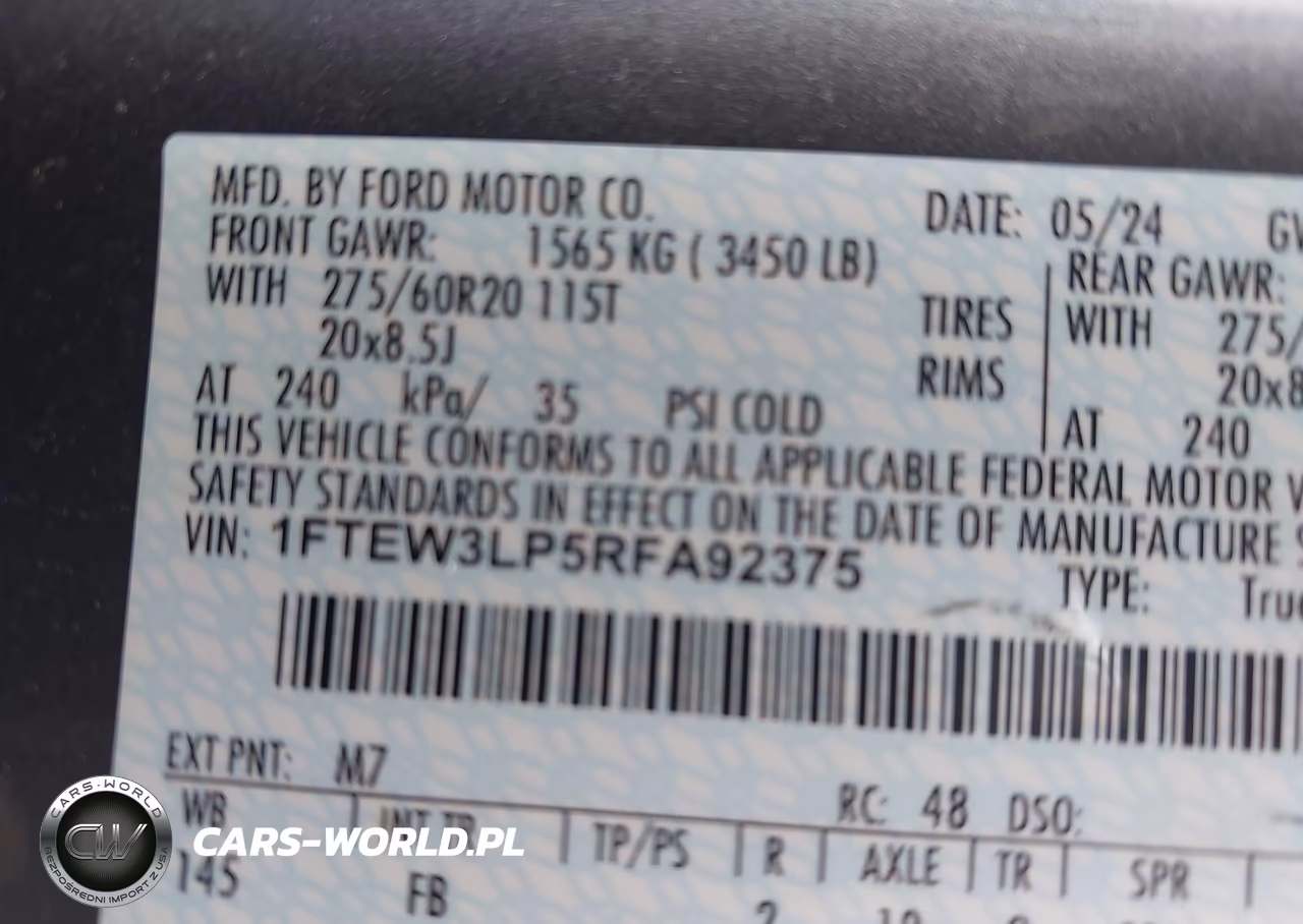 2024 Ford F-150 Xlt VIN:1FTEW3LP5RFA92375 - 9